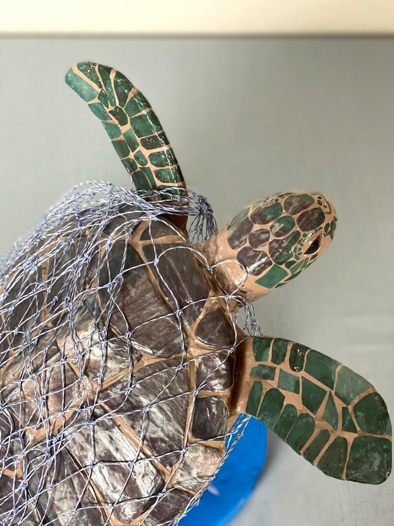 Schildkröte Papierskulptur Detail von oben