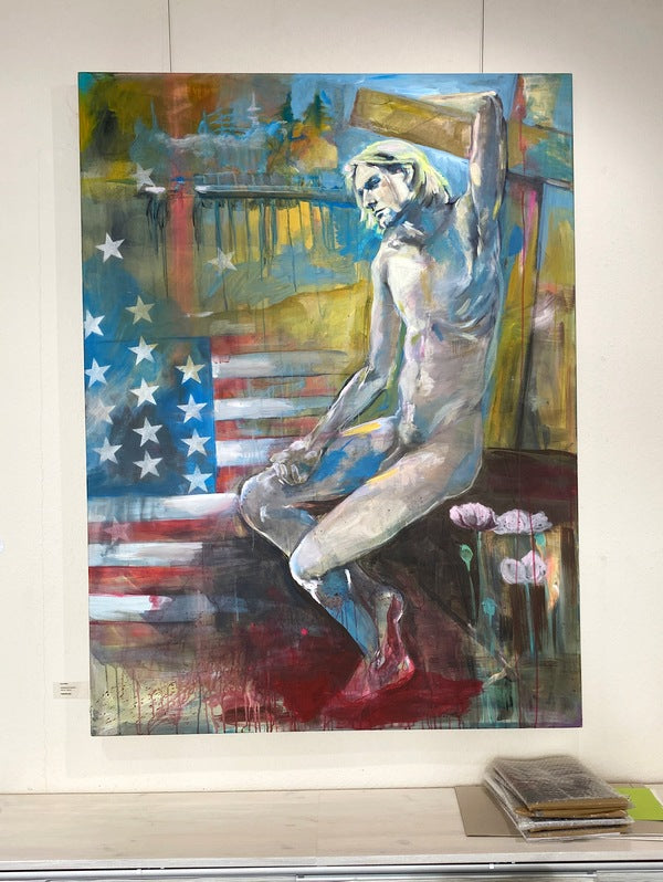 Gemälde von Florentine Joop, originale Kunst, Ecce Homo, Kurt Cobain als Ikone