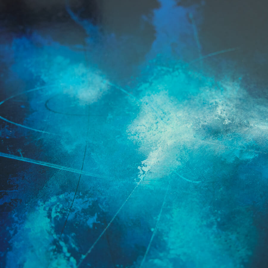 Detail: Acrylgemälde von Hartwig Dilling, abstrakte Kunst, Blau, Tiefblau, dunkelblau, Malerei