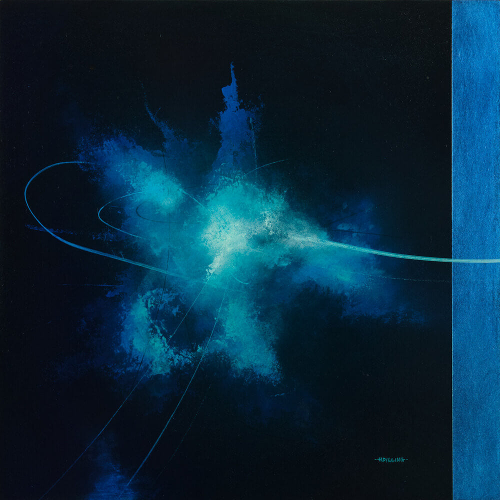 Acrylgemälde von Hartwig Dilling, abstrakte Kunst, Blau, Tiefblau, dunkelblau, Malerei