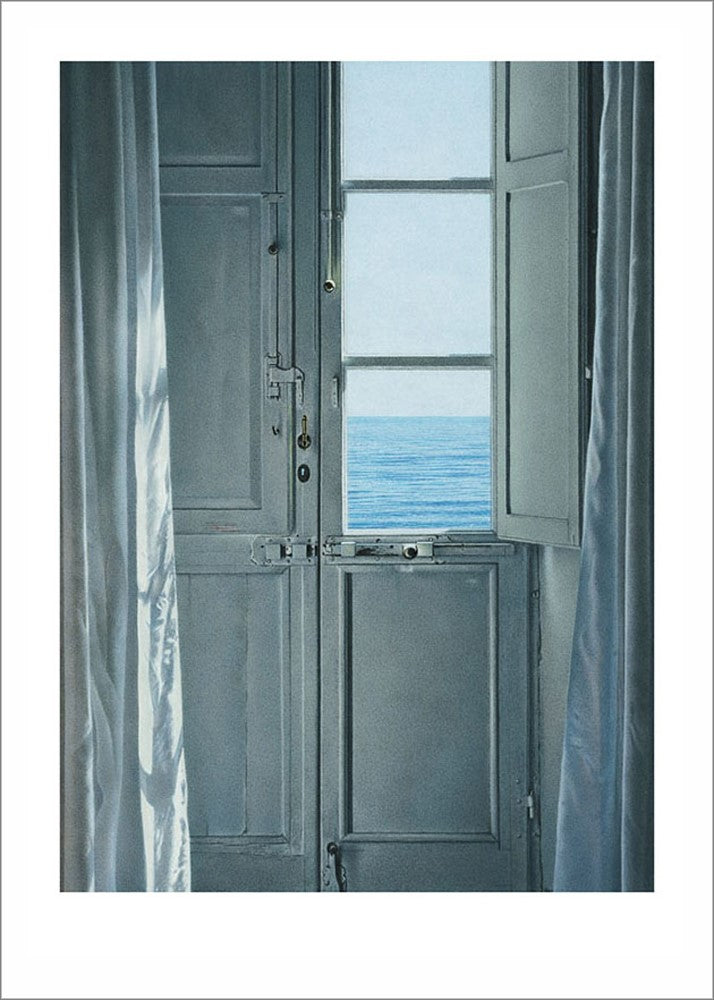 Bild, Kunst von Quint Buchholz, Kunstdruck,  Zimmer am Meer III, Tür die Blick ins Meer zeigt